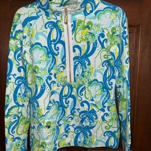 Lilly Pulitzer Blue and Green Patterned pull-over
